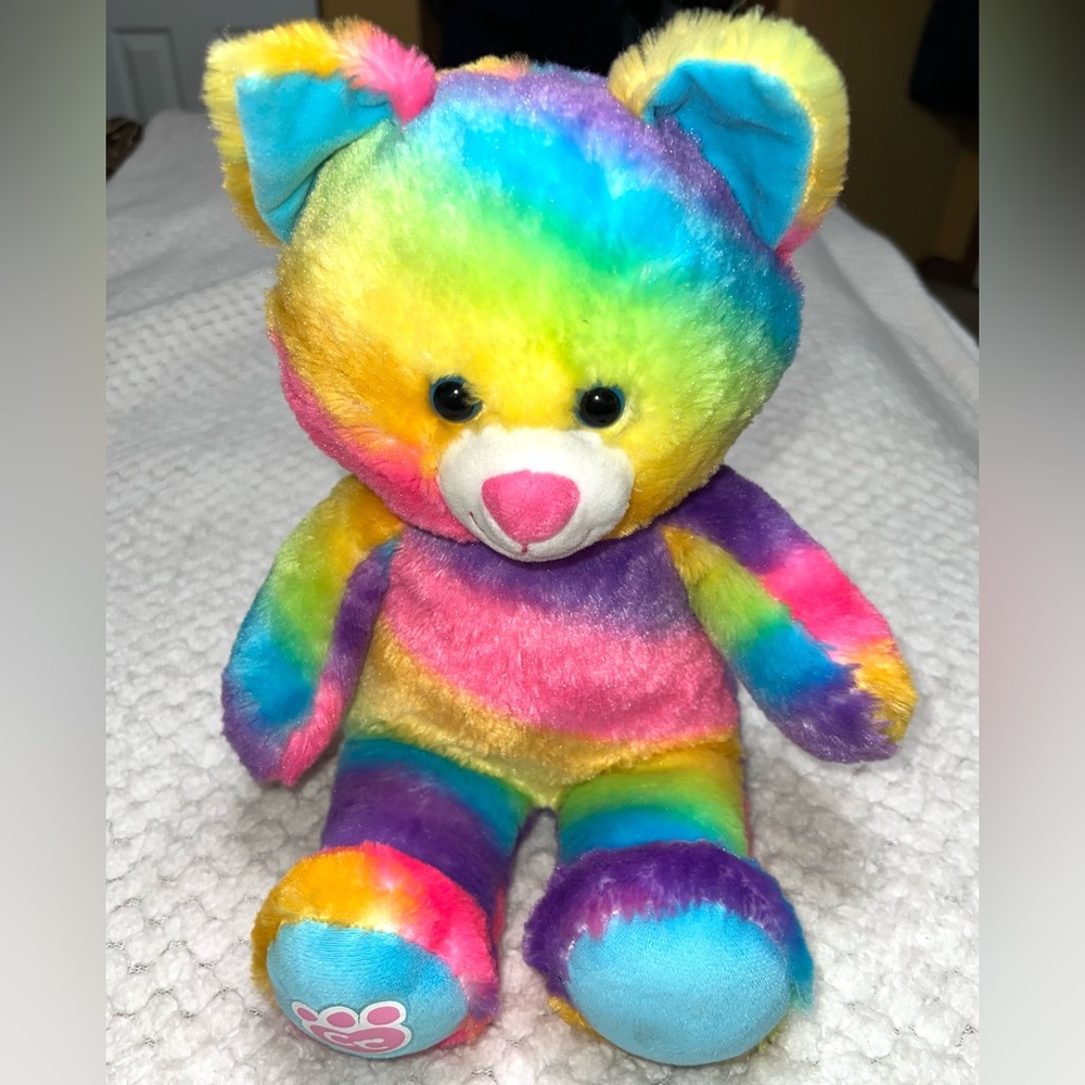 Build a Bear 15” Rainbow Cat Stuffed Animal Plush Toy